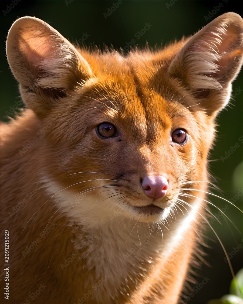 Fototapeta premium A dhole rat genetic hybrid experiment ai-generated, fictional species in a forest