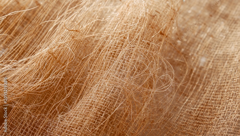 Fototapeta premium Close Up of Natural Beige Fabric with Fine Thread Texture and Soft Light