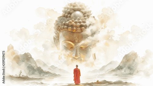 Fotografía Pure Journey Following in the footsteps of the Prophet isolated watercolor vecto