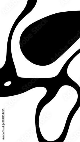 Vertical zebra animation features abstract monochromatic fluid lines with soft organic contours.