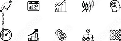 Business icons, workflow symbols, productivity signs, office workflow