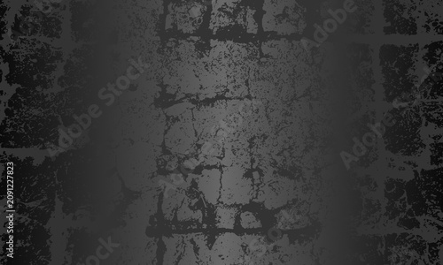 Luxury metallic black gradient background with distressed cracked concrete texture. EPS 10 Vector illustration