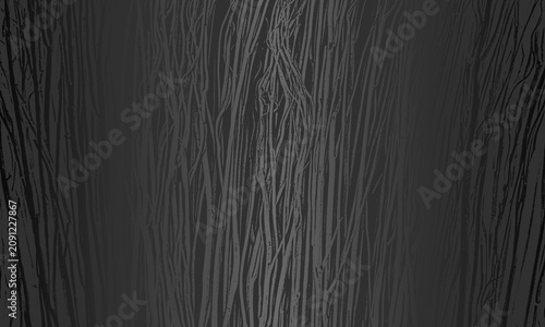 Luxury metallic black gradient background with distressed closeup stem texture. EPS 10 Vector illustration