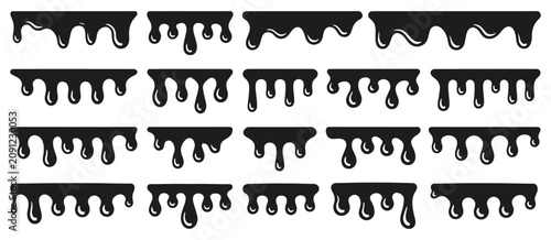Fotografía Liquid chocolate shape with melting drips and flowing caramel sauce, milk paint fluid forms, molten dessert textures, and abstract pouring banner designs