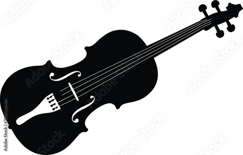Canvastavla Classical violin or viola string musical instrument silhouette, orchestral music