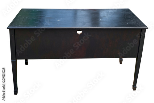 Isolated old black table