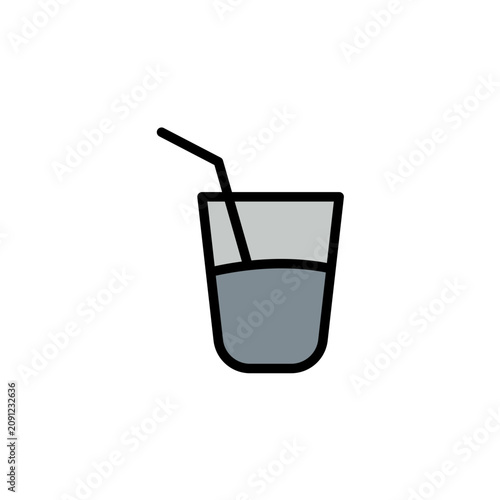 drink Colored Outline and Fill Icon, Editable Stroke, Vector Illustration
