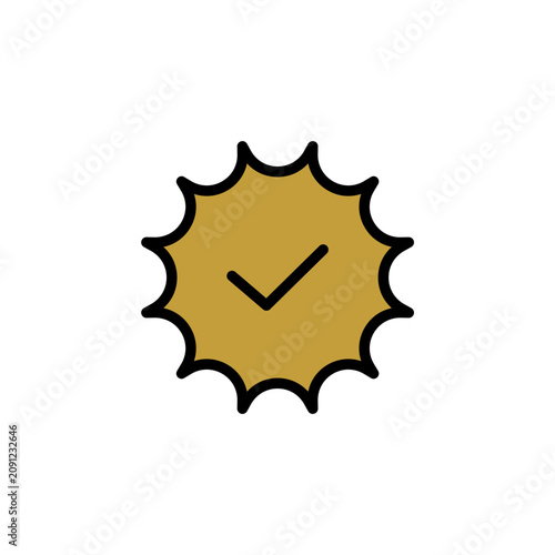 approved Colored Outline and Fill Icon, Editable Stroke, Vector Illustration