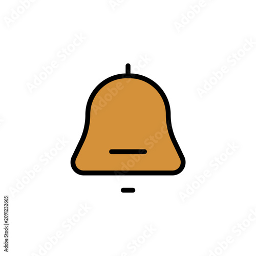 bell Colored Outline and Fill Icon, Editable Stroke, Vector Illustration