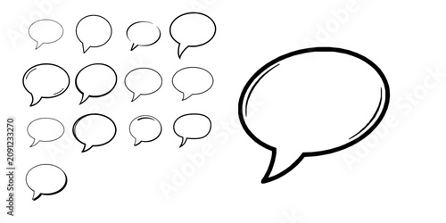 Canvas Print Speech Bubble Rotated High Contrast Linework Communication Icon Outline