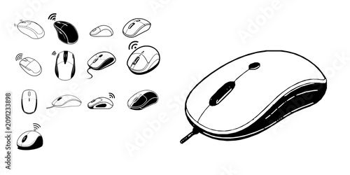 Wireless Mouse Outlined Web Icon Style Outline Icon