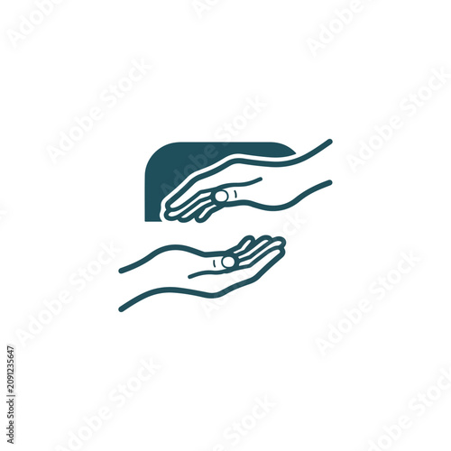 Modern Helping Hand Logo Design Template for Charity, Care and Community Branding