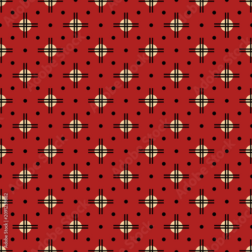 Red, black & champagne seamless pattern background