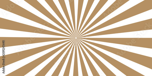 Obraz na plátně Radial burst background with gold and white alternating stripes emanating from a central point, creating a dynamic and energetic visual effect