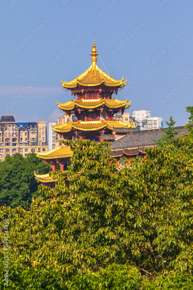 Obraz premium Chongqing , China - June 07, 2026: The Pagodas of Chongqing