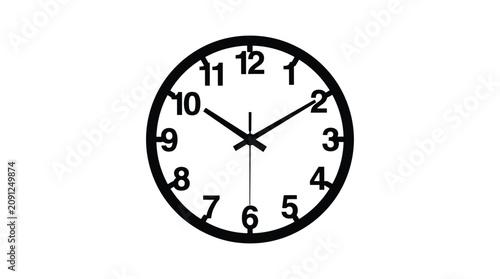 Photos Wall clock silhouette on a white background simple timekeeping design
