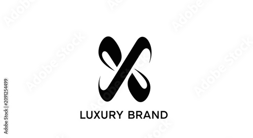 Fotografija Luxury brand logo with infinity symbol on white background with symbol forming l