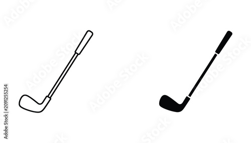 Two golf putter clubs side by side