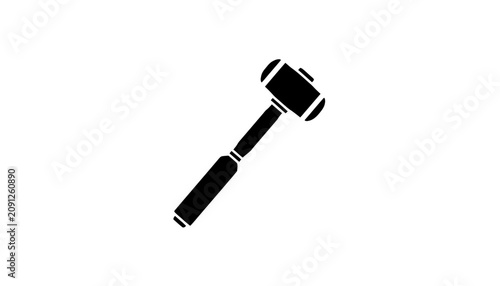 Photos Black gavel icon on white background.