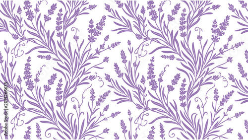 Elegant Lavender Floral Pattern Seamless Vector Illustration