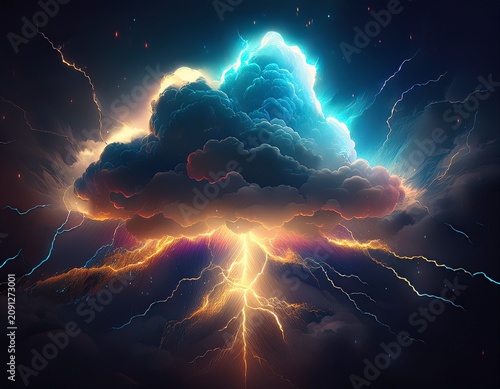 cloud shape with lightning
