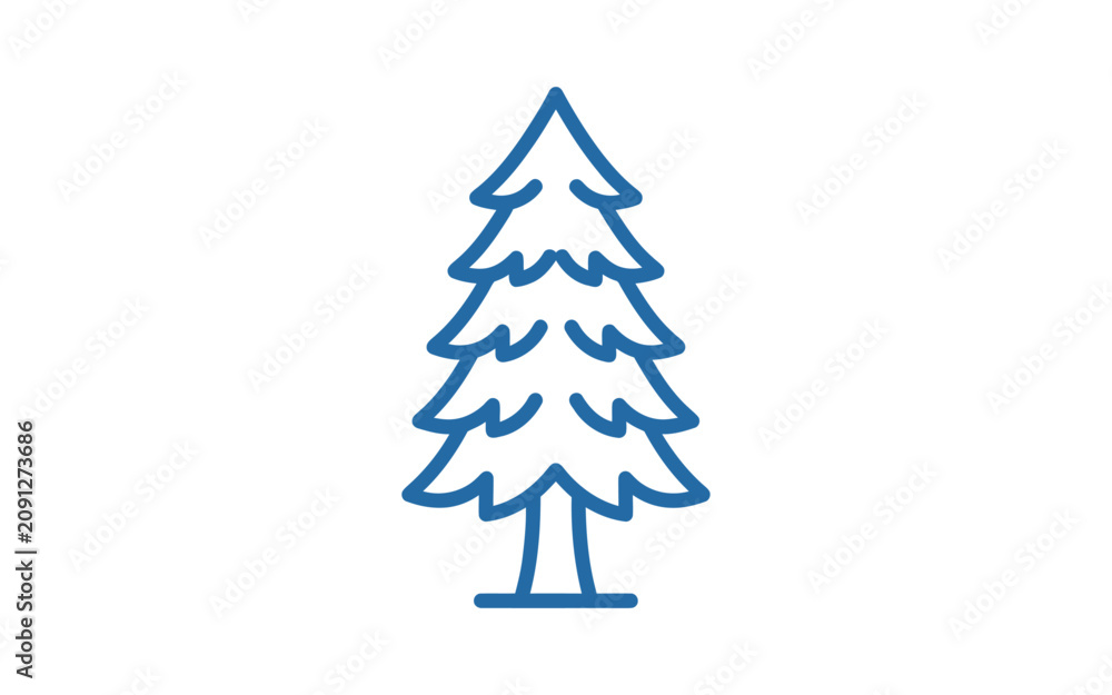 Fototapeta premium Pine Tree Outline Icon