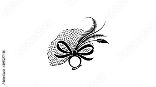 Vintage style decorative fascinator with netting and bow