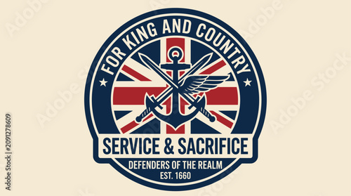 Foto For King and Country Service and Sacrifice British Navy Anchor  logos