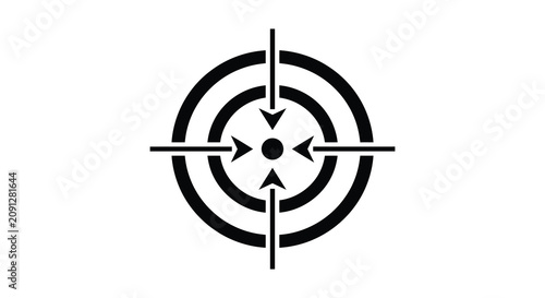 Slika na platnu Target Reticle With Concentric Circles Black Silhouette