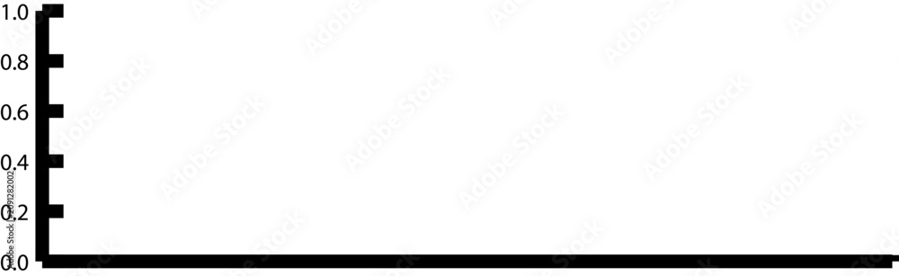Foto Simple black and white graph with a vertical axis ranging from zero to one ideal