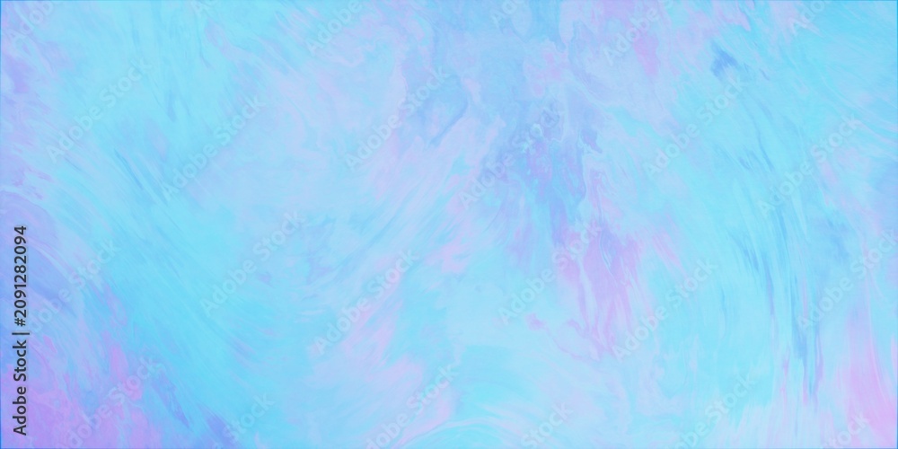 Obraz premium Soft azure pigment washes bleeding on textured cotton paper
