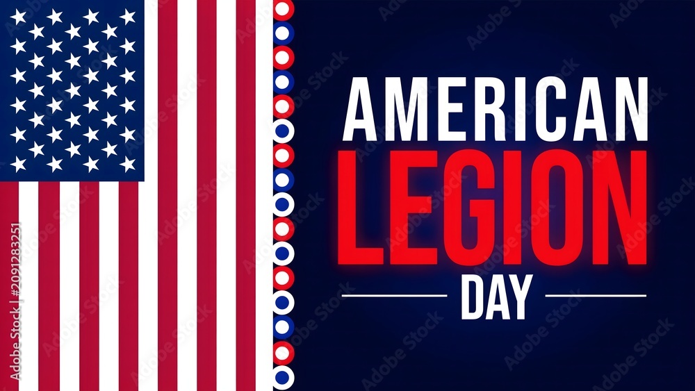 Fototapeta premium Celebrate American Legion Day by honoring veterans, military service, patriotism, community support, sacrifice, and unwavering dedication to America together.