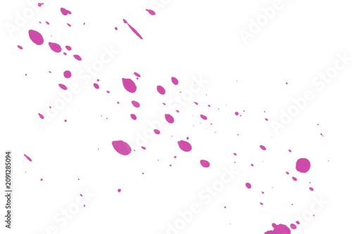 Splashing Pink Liquid Drops Scattered on White Background Minimalist Style