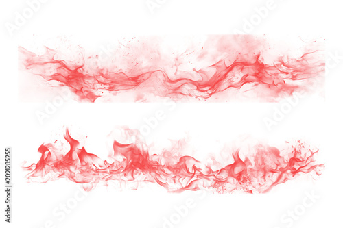 Red watercolor splashes on white background