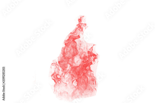Abstract Burst of Red Glitter Particles Exploding in Minimalist White Background