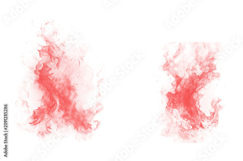 Splattered Red Paint Texture on White Background Abstract Art Close Up