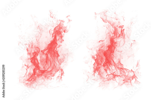 Abstract Red Watercolor Blobs on White Background
