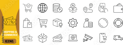 Fotografija Online shopping e-commerce vector icons