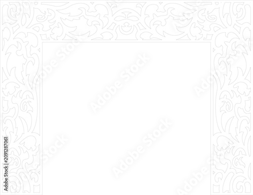 Premium CNC Laser Cut Decorative Panel with Geometric Floral Pattern Vector Design