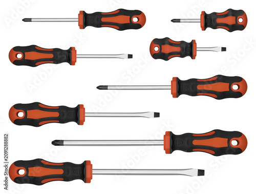 фотографія High quality chrome vanadium toolset template with Brown assorted phillips and slotted tips