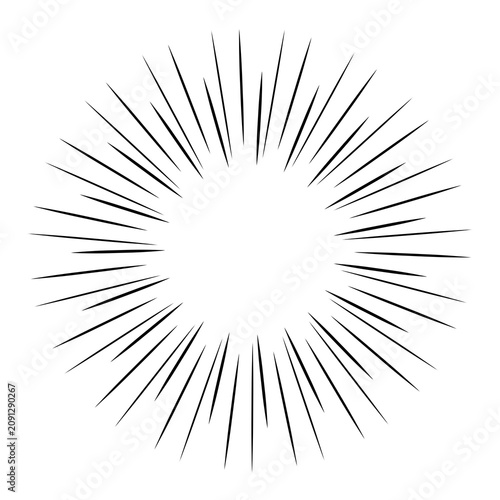 sunburst comic cartoon radial rays speedline for comic, manga design 