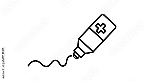 Foto Squeezed, Medicinal Ointment Tube Vector Icon Featuring Pharmaceutical Cream Packaging, Skin Care Treatment, Medical First Aid, Healthcare Applications, and Professional Vector Design Concepts