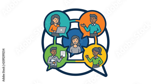 People communicating in a team.