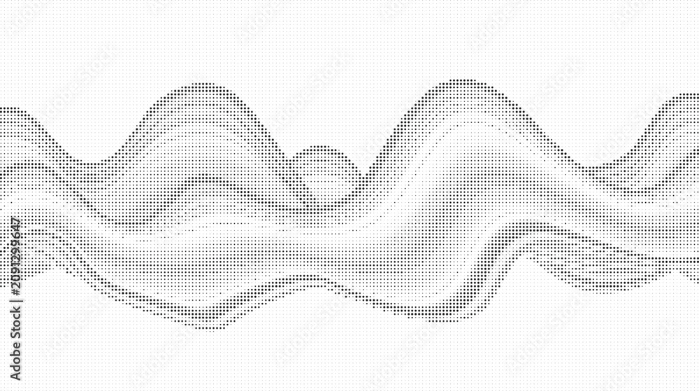 Fototapeta premium Halftone wave pattern design element graphic illustration