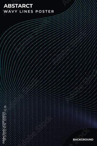 Abstract Wavy Line Poster Modern Gradient Background for Design