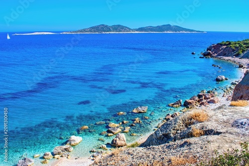 Tableau sur toile Aegean Sea coast and sea beach, Turkey