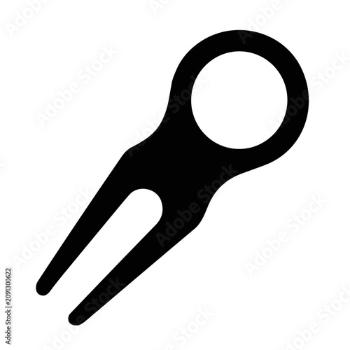 Tableau sur toile icon silhouette Golf divot repair tool vector illustration