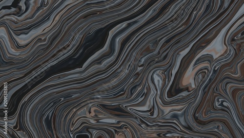 Abstract Art of Flowing Lines in Black, Gray, and Brown Colors in a Modern De...