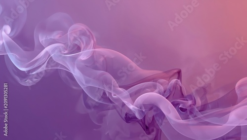 Flowing Purple Smoke on a Light Background Creating Shapes and Patterns Durin...