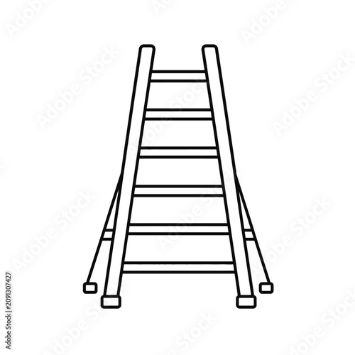 Minimalist Black and White Stepladder Icon